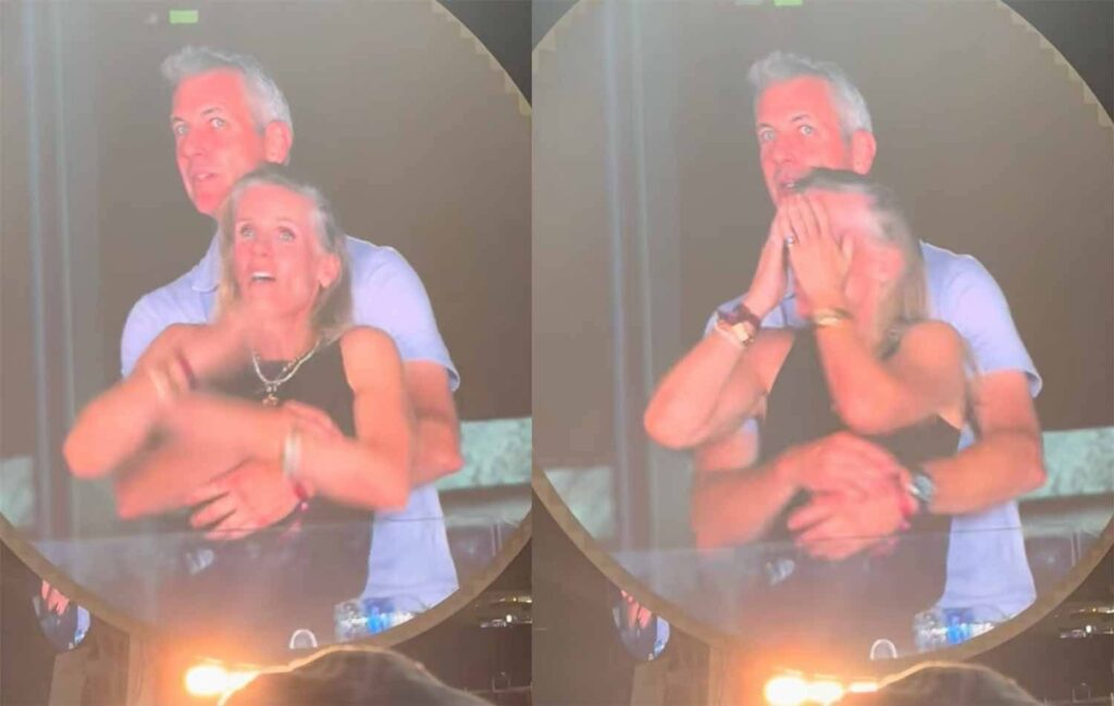 El video de la Kiss Cam, grabado durante el concierto de Coldplay en el Gillette Stadium de Boston, captó a Andy Byron y Kristin Cabot en una situación comprometedora. FOTO: Captura de pantalla.