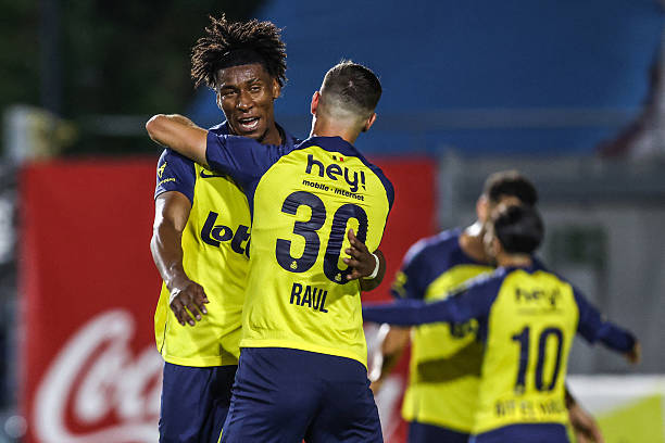 Kevin Rodríguez, celebrando tras marcar un gol.