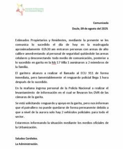 comunicado de la Asociación de Reservantes de la Urbanización Málaga II