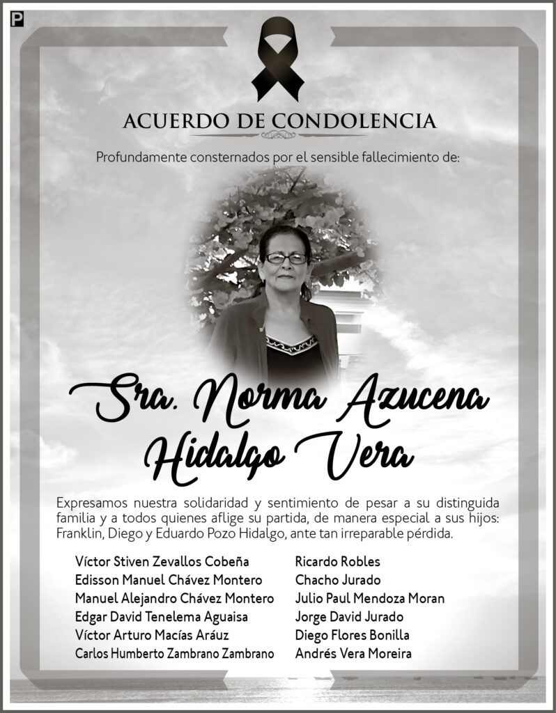 ACUERDO DE CONDOLENCIA: Sra. Norma Azucena Hidalgo Vera