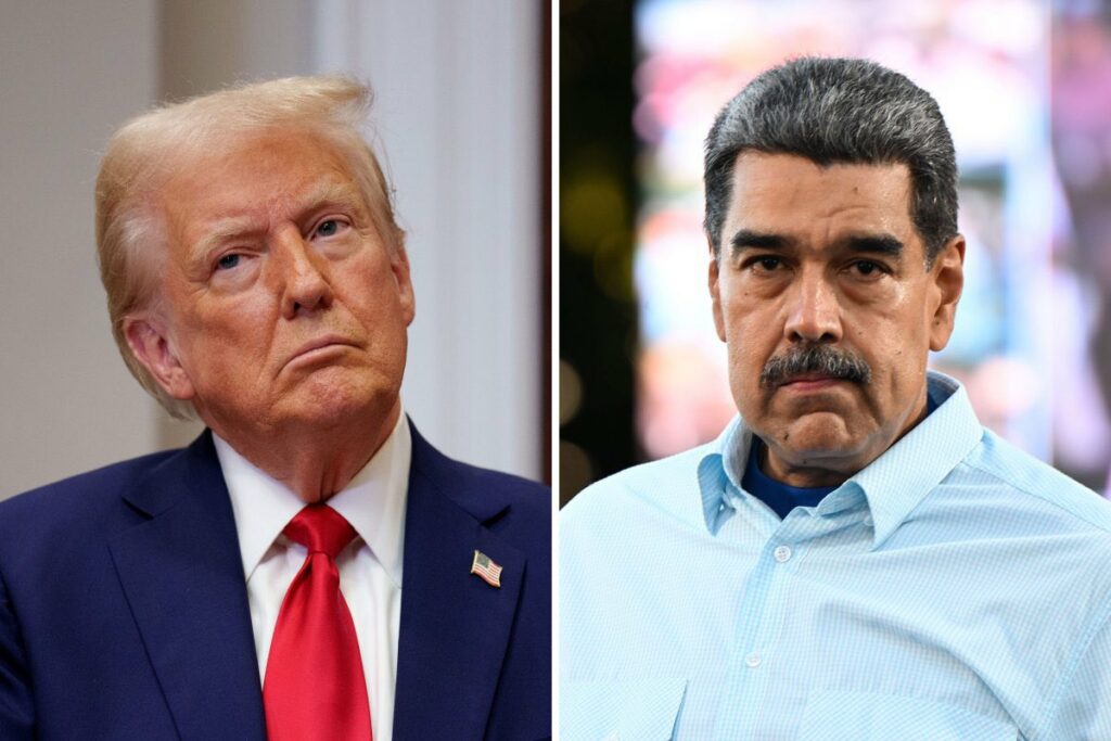 El presidente de Estados Unidos, Donald Trump con Nicolás Maduro, presidente de Venezuela.
