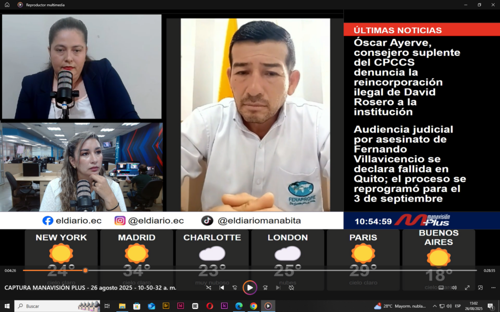 Rafael Torres, presidente de la Federación Nacional de Productores de Plátano (FENAPROPE) durante entrevista en Manavisión Plus.