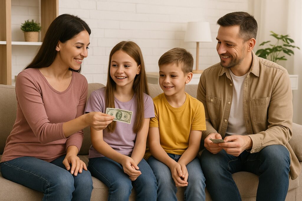 Enseñar a planificar la mesada prepara a los niños para enfrentar, de manera ordenada y consciente, los desafíos económicos del futuro. FOTO: Inteligencia Artificial (ChatGPT).