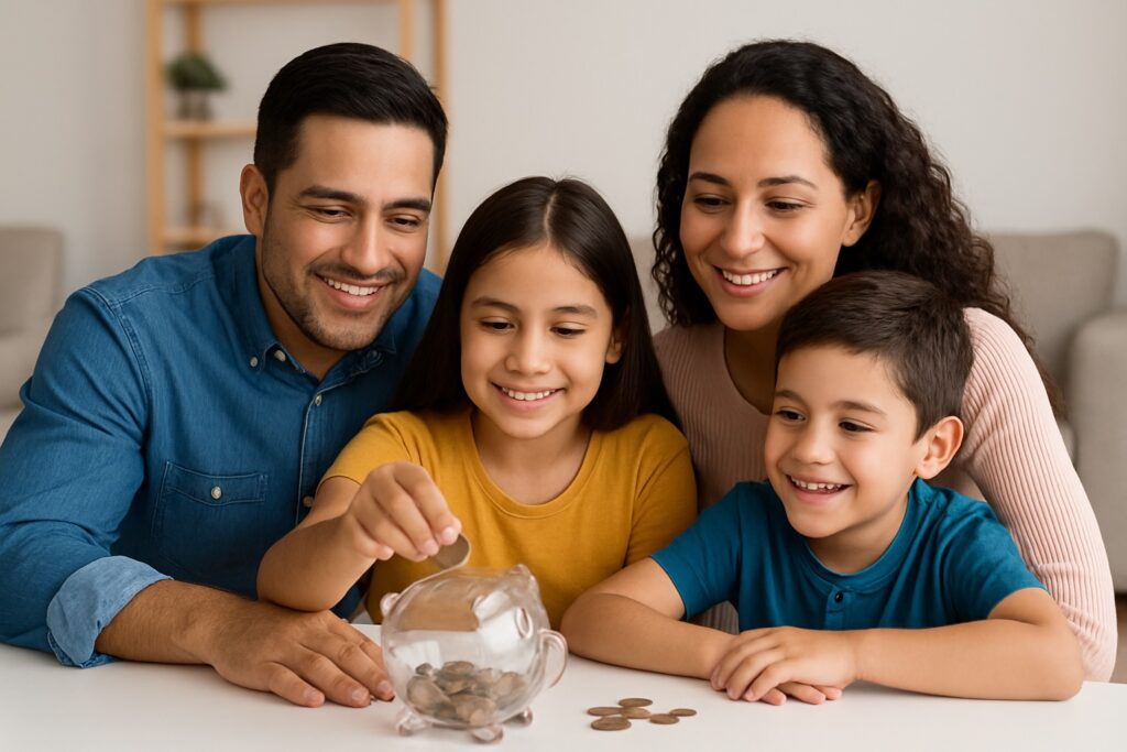 Ahorro familiar: el porcentaje ideal del ingreso que los padres deben reservar cada mes. FOTO: Inteligencia Artificial (ChatGPT).