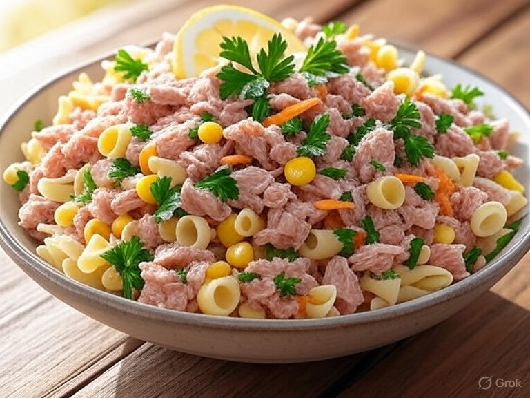 Aprende a preparar una ensalada de fideo con atún en pocos minutos