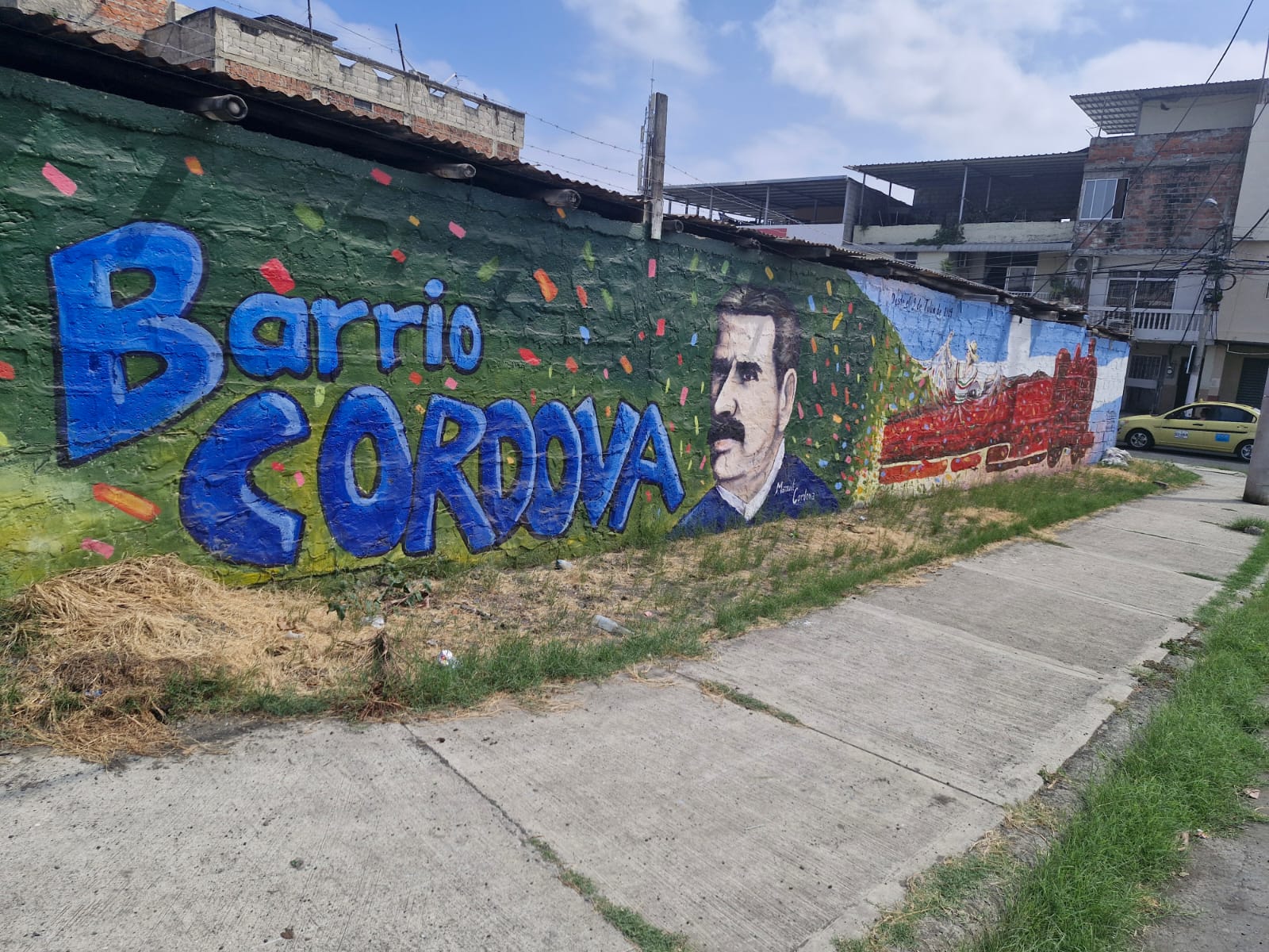 El municipio de Manta pintó un mural en homenaje a Manuel de Cordova en una pared del barrio que lleva su nombre.