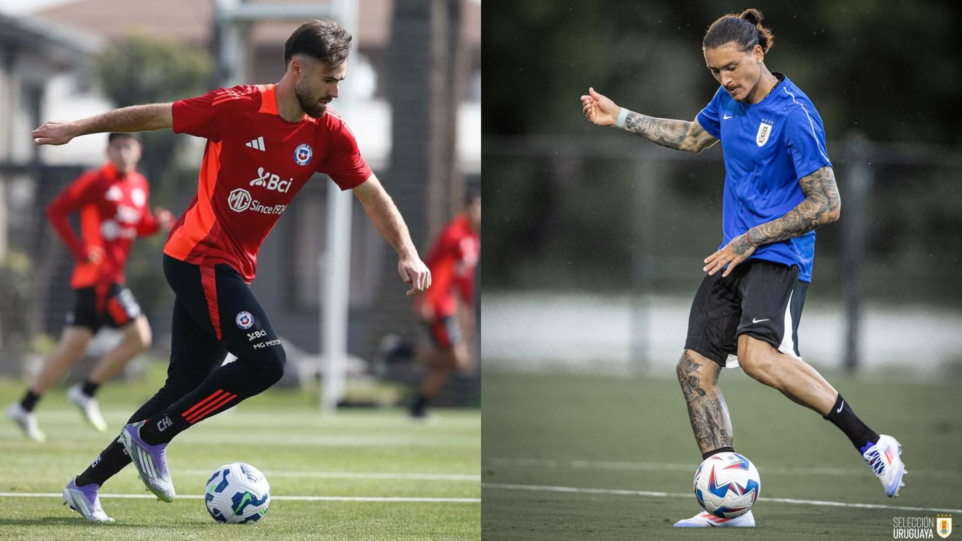 Ben Brereton en Chile y Darwin Núñez en Uruguay comandarán el ataque de sus selecciones.