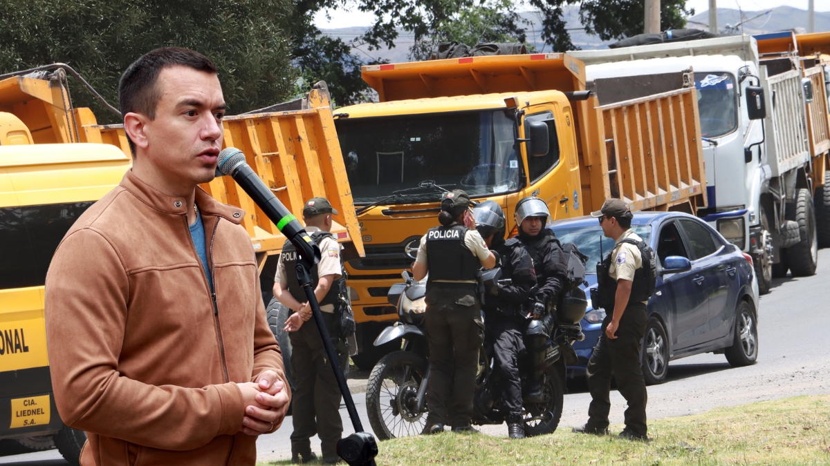 Daniel Noboa declara estado de excepción en siete provincias de Ecuador tras manifestaciones en rechazo de la eliminación del subsidio al diésel. (API-Presidencia)