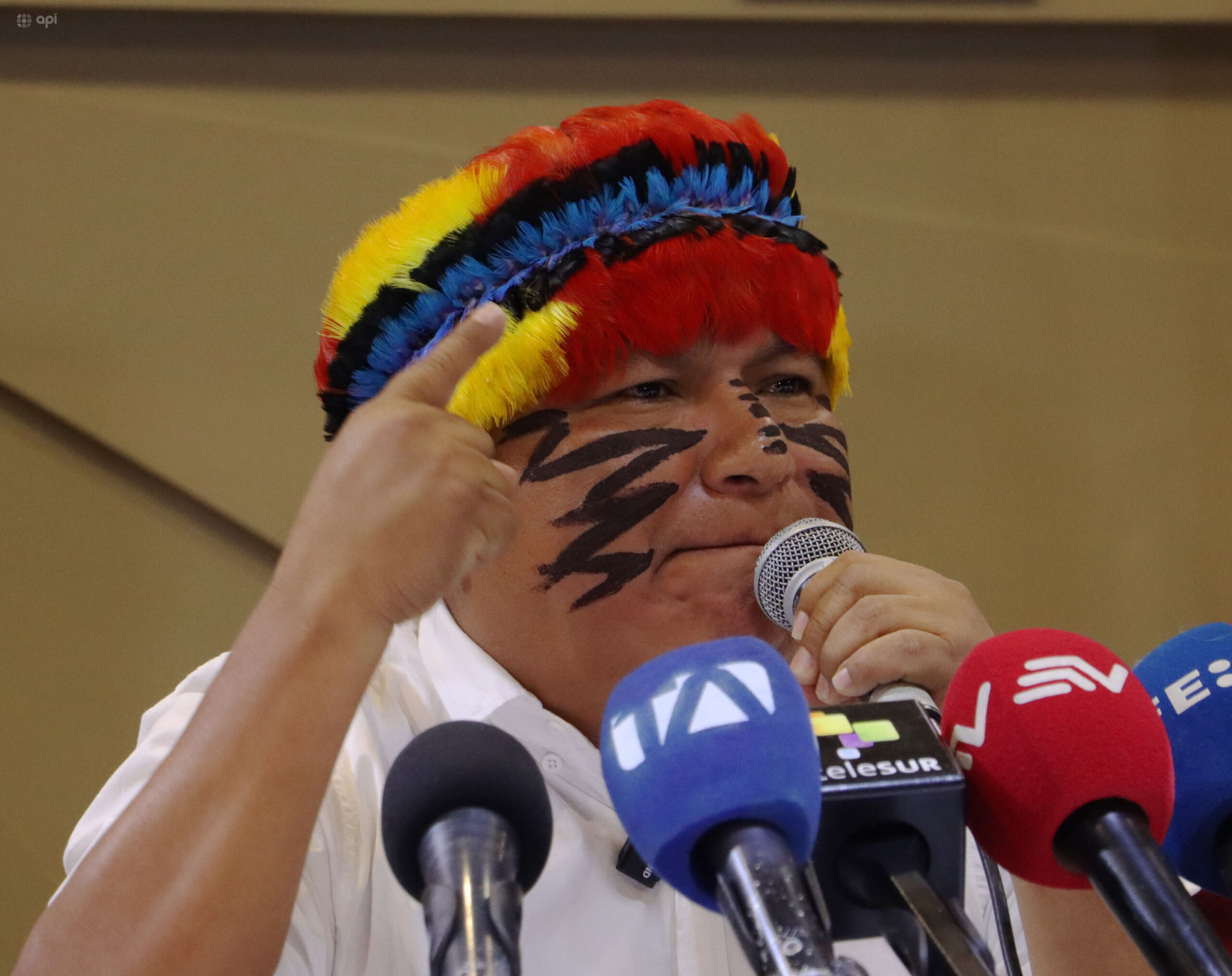 Dirigentes de la Conaie defienden el paro nacional No daremos un paso atrás frente a la represión, ni el miedo.