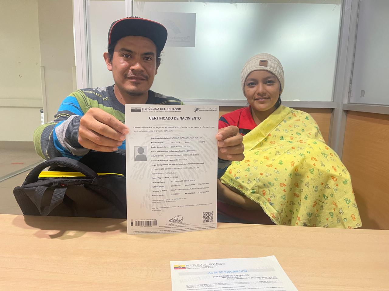 En lo que va del año el Registro Civil ha inscrito cerca de 1.700 nacimientos en el Hospital Gustavo Domínguez de Santo Domingo