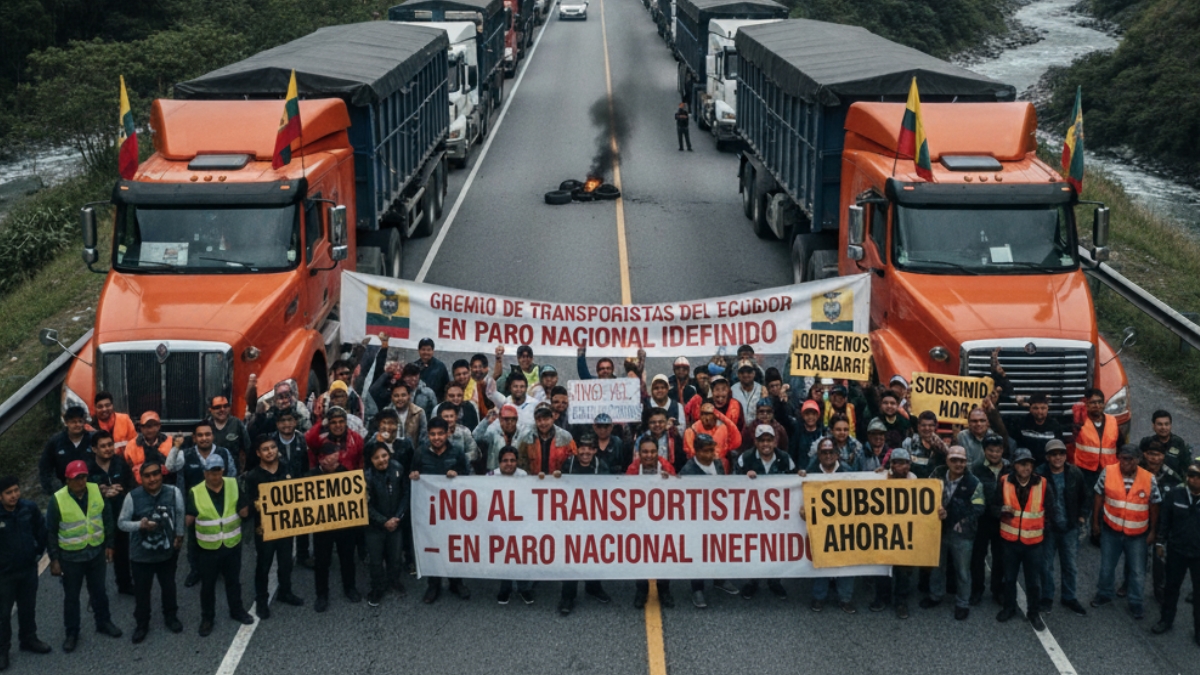 Estas son las vías que están cerradas por transportistas que rechazan la eliminación del subsidio al diésel en Ecuador. (Gemini)