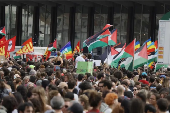 Movilización pro palestina en Roma, Italia. FOTO: Europa Press.