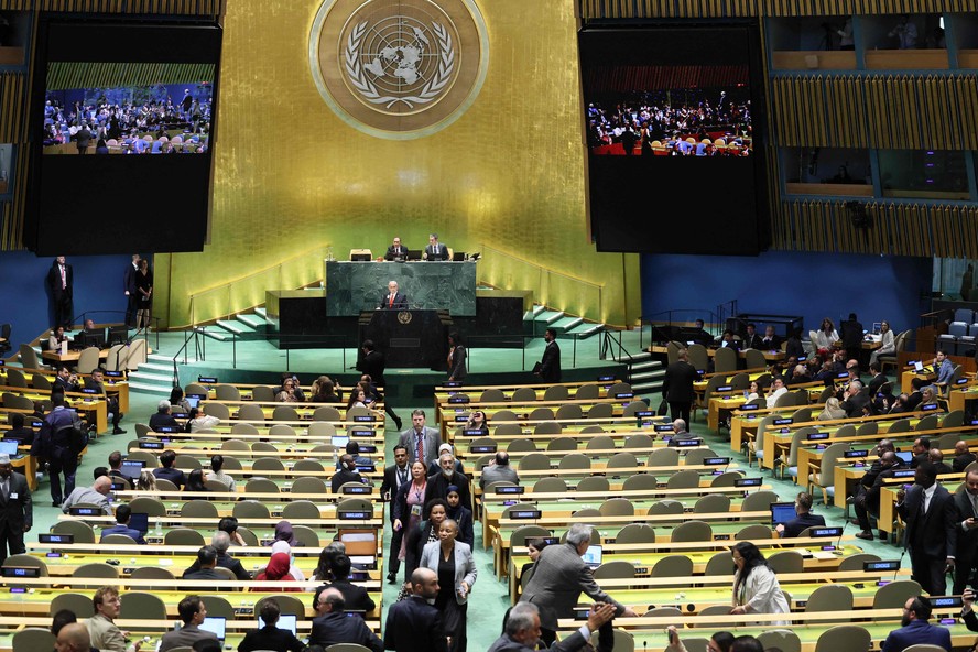 Retiro de representantes internacionales opaca intervención de Netanyahu en la ONU
