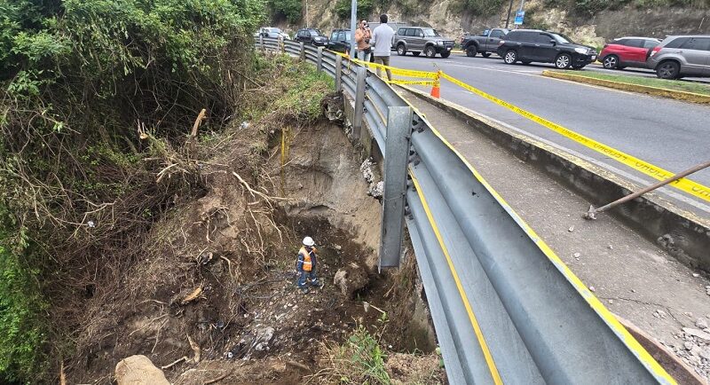 Quito Inicia construcción de muro de contención en la Av. Oswaldo Guayasamín, sector Cumbayá