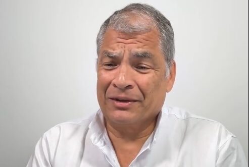 Rafael Correa rechaza grabación que lo vincula con el asesinato de Fernando Villavicencio.