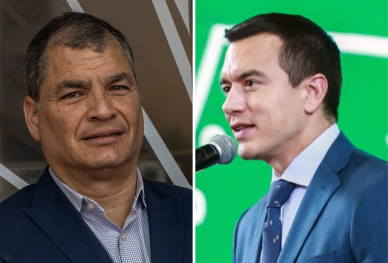 Rafael Correa tilda de “cobarde y sin escrúpulos” a Daniel Noboa por pregunta de la consulta popular.
