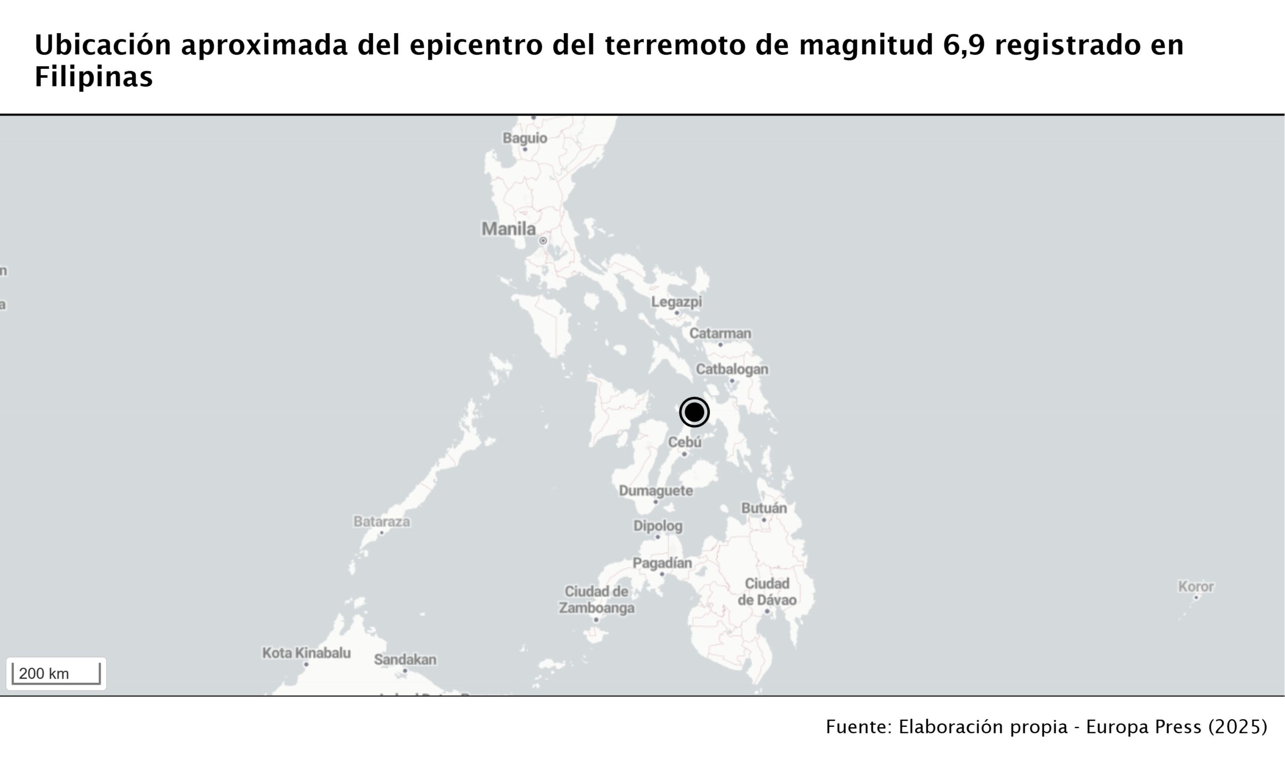 Un terremoto de 6,9 grados sacude el centro de Filipinas y desata alerta de tsunami