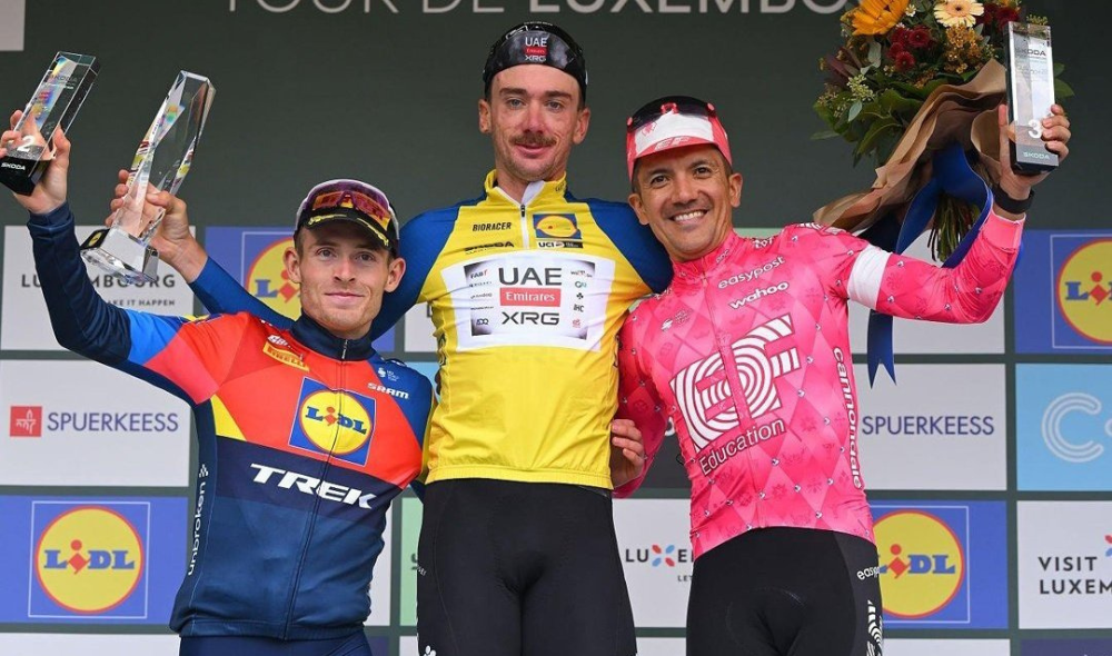 Vuelve al podio luego de 121 días Richard Carapaz finaliza tercero en el Tour de Luxemburgo