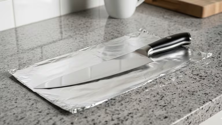 ¿Cuchillo sin filo? Este truco con papel aluminio puede salvar tu cocina