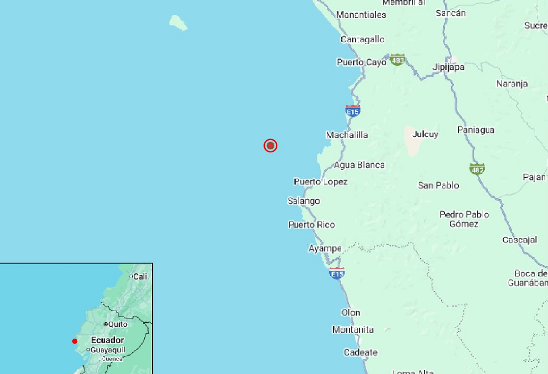 Cinco sismos sacuden el litoral de Puerto López este 15 de septiembre