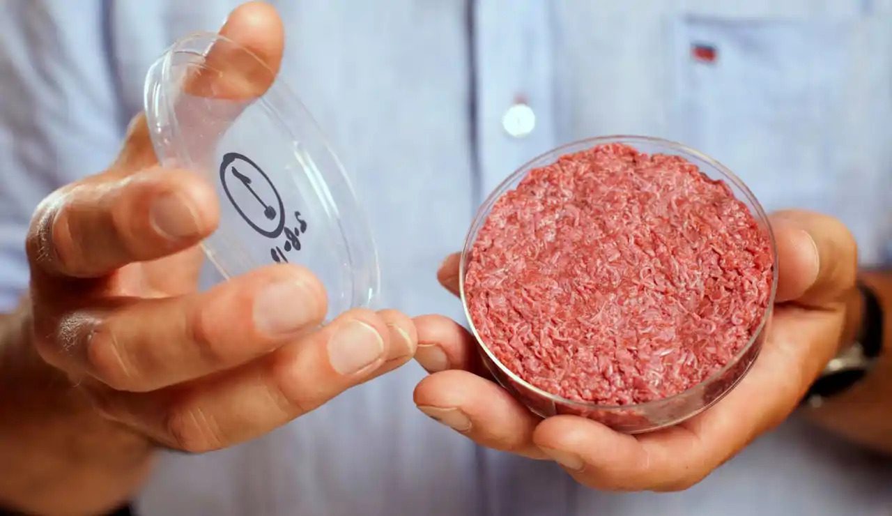 La primera hamburguesa del mundo cultivada con carne de laboratorio debutó en Londres en 2013.