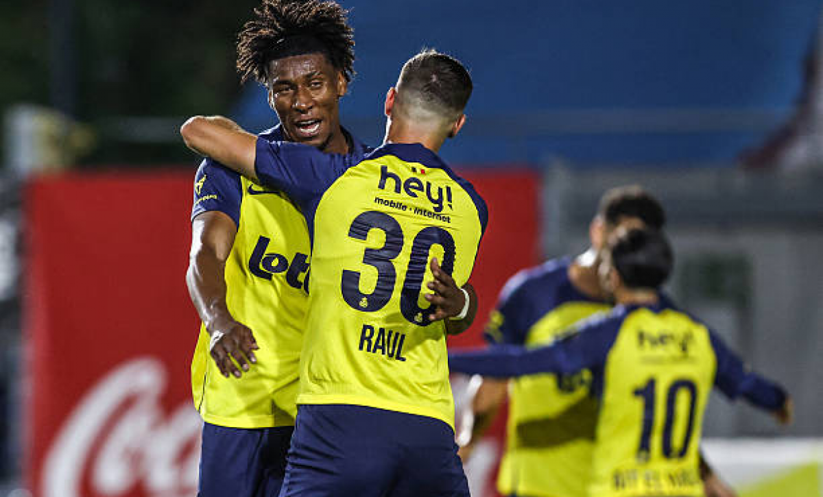 Kevin Rodríguez, celebrando tras marcar un gol.
