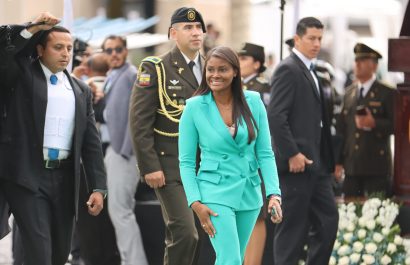 Diana Salazar en un acto de la Policía Nacional