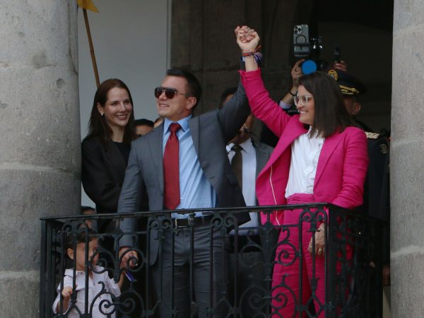 El presidente Daniel Noboa junto a su vicepresidenta, María José Pinto en el Palacio de Carondelet.