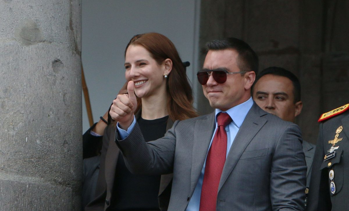 Daniel Noboa (der.) ganó las elecciones presidenciales, el pasado 13 de abril.