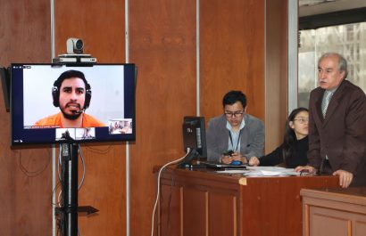 Disculpas públicas virtuales desde la cárcel de la Roca por parte de Daniel Salcedo, en la Corte Nacional de Justicia, como medida de reparación en el caso Metástasis. Fotos: API