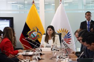 La presidenta de la Comisión, Valentina Centeno, destacó que el proyecto de ley de ecomonías criminales fomenta la unión entre el Estado y la empresa privada para enfrentar a las bandas criminales. E