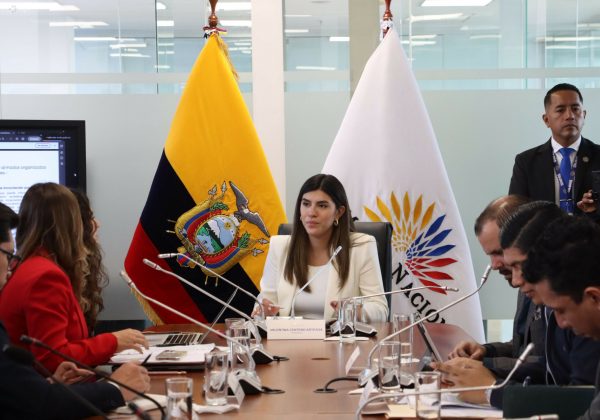La presidenta de la Comisión, Valentina Centeno, destacó que el proyecto de ley de ecomonías criminales fomenta la unión entre el Estado y la empresa privada para enfrentar a las bandas criminales. E