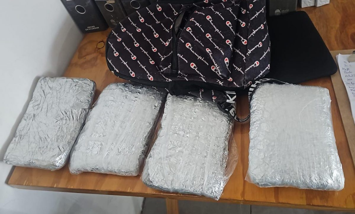La droga que la Policía le decomisó al detenido que tiene un extenso historial delictivo.