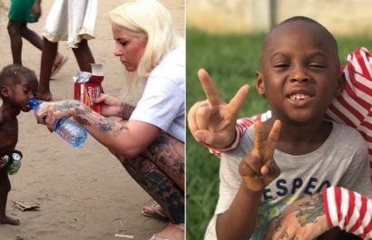Anja Ringgren Lovén rescató a un niño desnutrido y abandonado en Abuya, Nigeria, acusado de brujería por su familia. Sobrevivió con múltiples transfusiones y tratamiento médico.