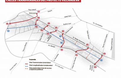 El proyecto Villanueva contempla en total ocho calles transversales.