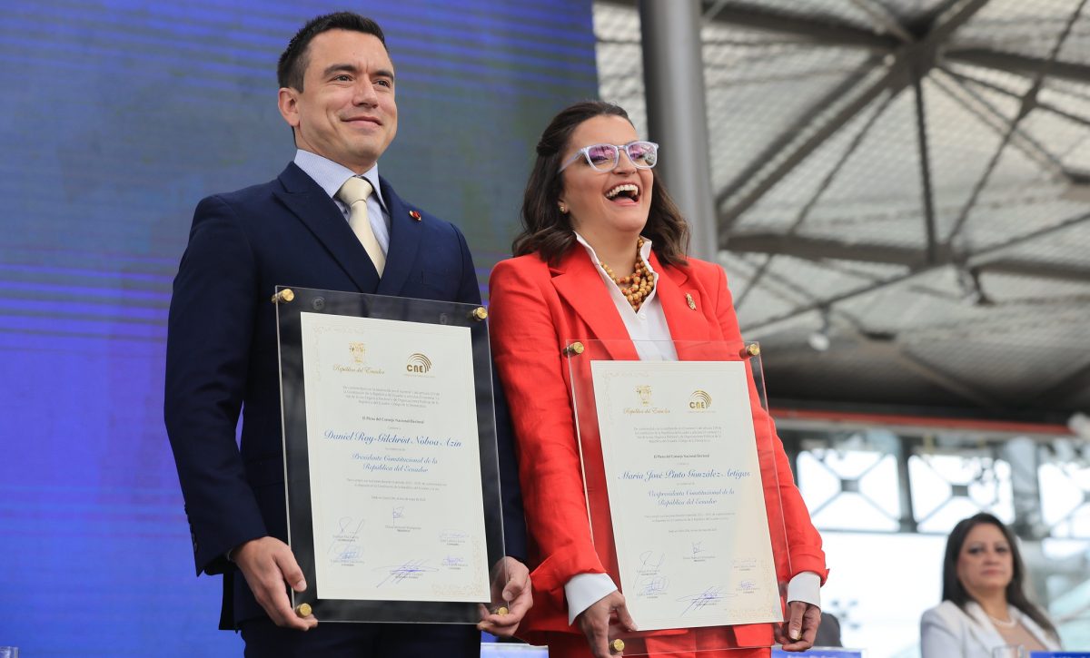 Así será la posesión de Daniel Noboa y María José Pinto en Ecuador.