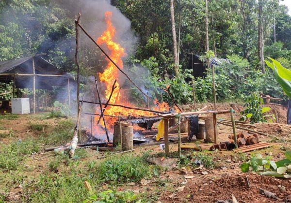 ¡Ataque Aéreo en Alto Punino! Destruyen Maquinaria de Minería Ilegal en Orellana