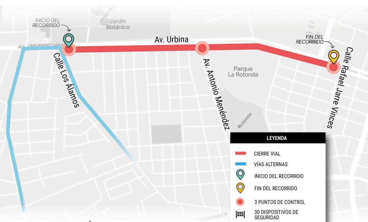 ¡Atención¡ Avenida Urbina estará cerrada desde las 14h00 por pregón de la UTM