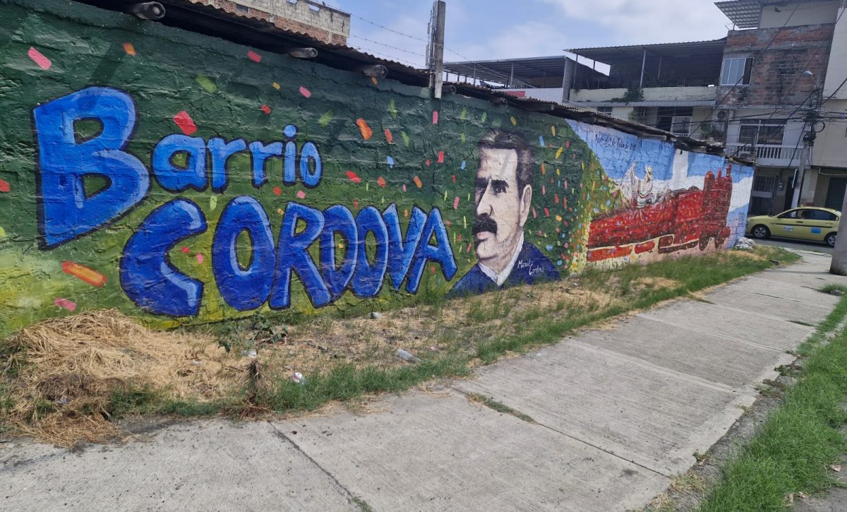 El municipio de Manta pintó un mural en homenaje a Manuel de Cordova en una pared del barrio que lleva su nombre.