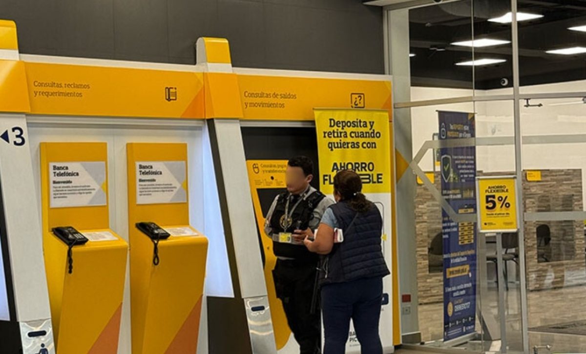 Banco Pichincha registró el lunes casi el triple de retiros de dinero, en comparación con días habituales. (Mall El Jardín)
