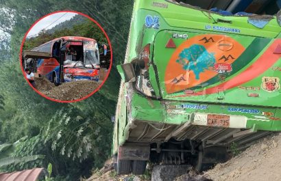 Buses de las cooperativas Reales Tamarindos y San Plácido chocaron en una comunidad de la parroquia San Plácido de Portoviejo