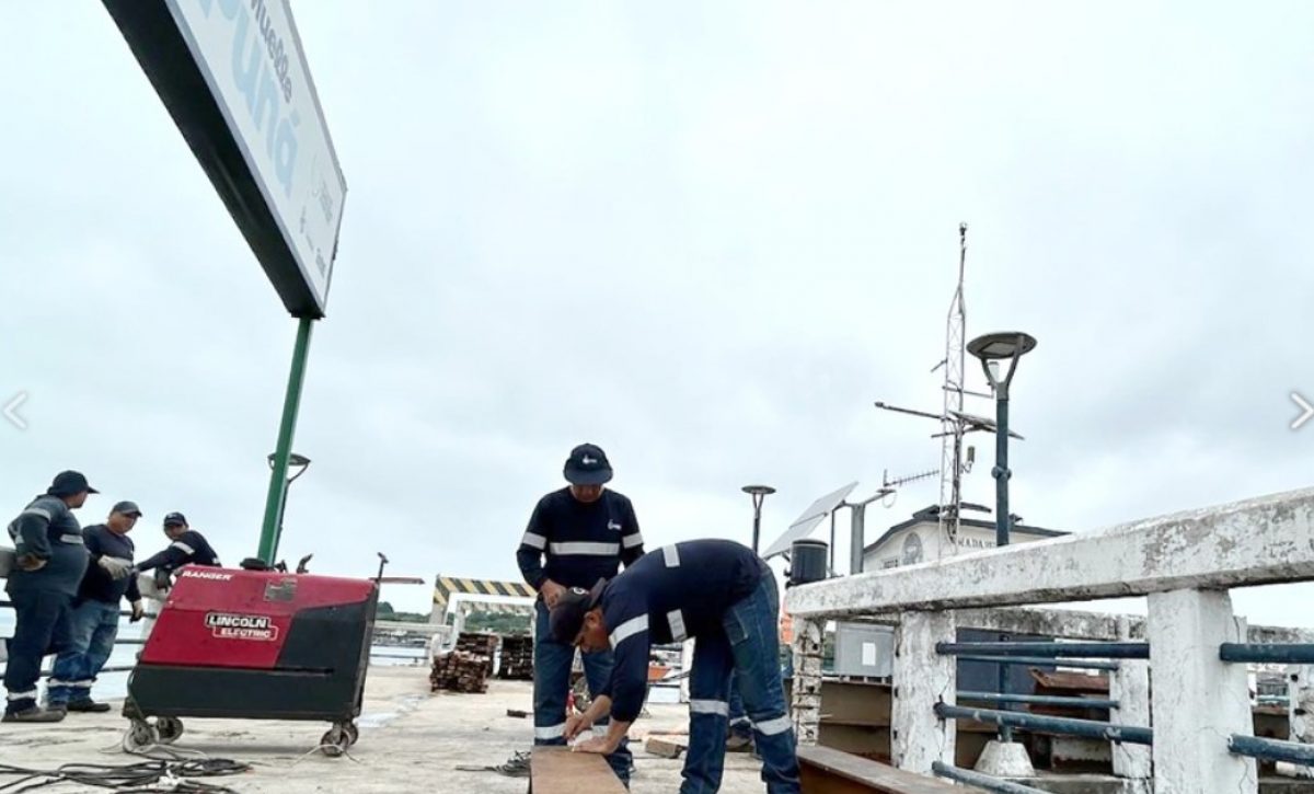 Este proyecto en el muelle de Puná , iniciado en junio de 2025, beneficia directamente a más de 15.000 habitantes