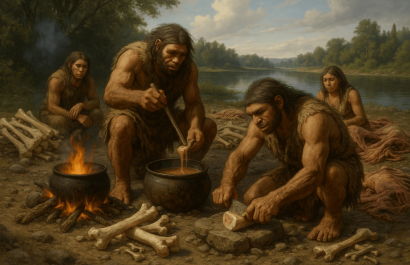 Estudio revela que los Neandertales comían carne fermentada y larvas para sobrevivir.