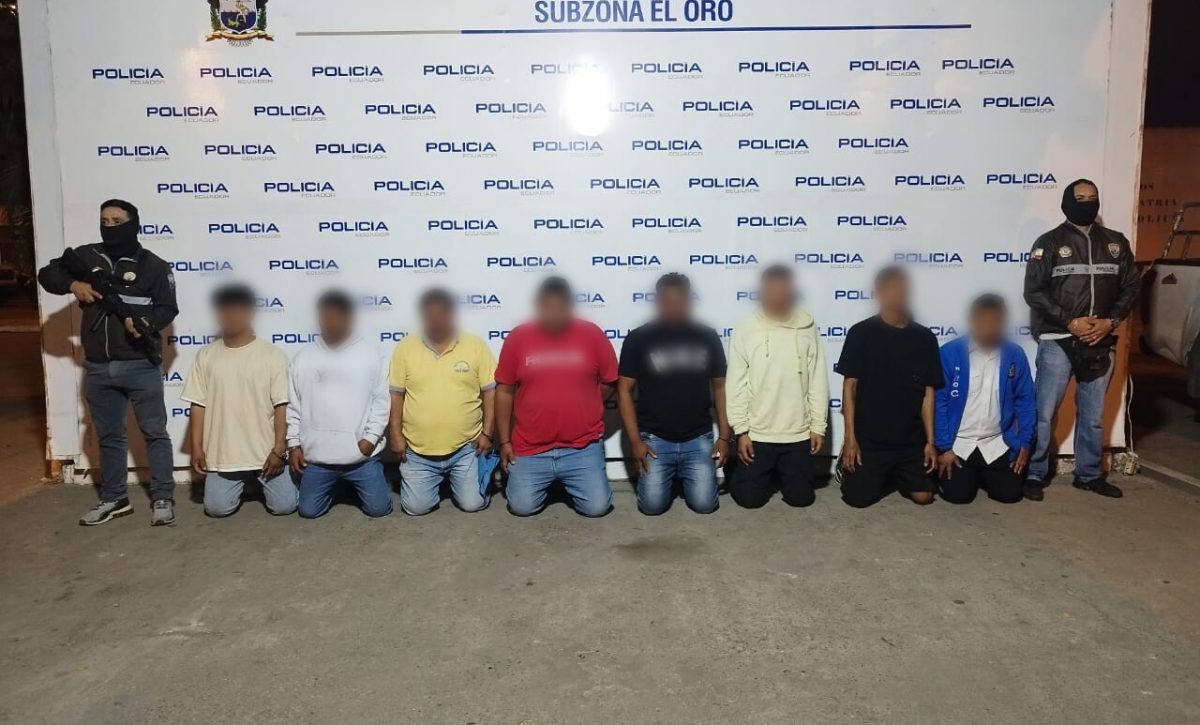 Capturan a ocho personas por robo de maquinaria en El Guabo