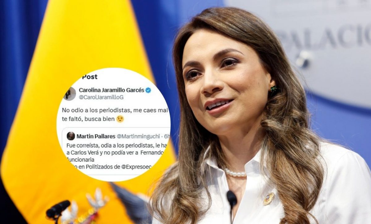 Carolina Jaramillo Garcés, vocera de Daniel Noboa, y el periodista Martín Pallares protagonizan polémica en X. (Presidencia de Ecuador).