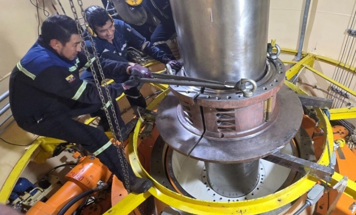 Celec culmina con trabajos de mantenimiento en la unidad 1 de la central hidroeléctrica Mazar. (Celec)