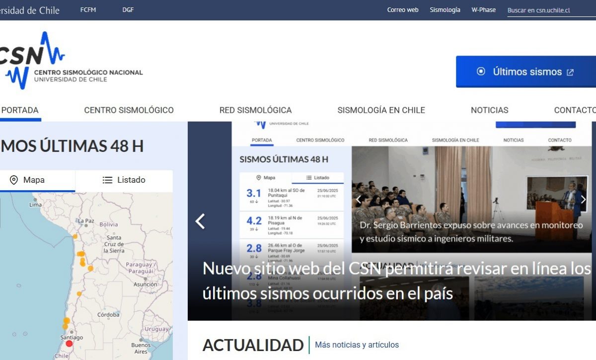 Chile lanza nuevo portal sísmico más rápido y accesible para enfrentar emergencias