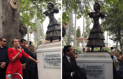 Cientos de personas se convocan para derribar la estatua de Florinda Meza en su pueblo natal