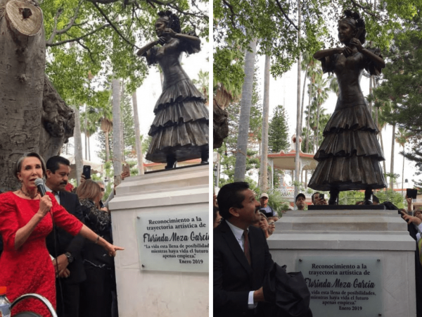 Cientos de personas se convocan para derribar la estatua de Florinda Meza en su pueblo natal