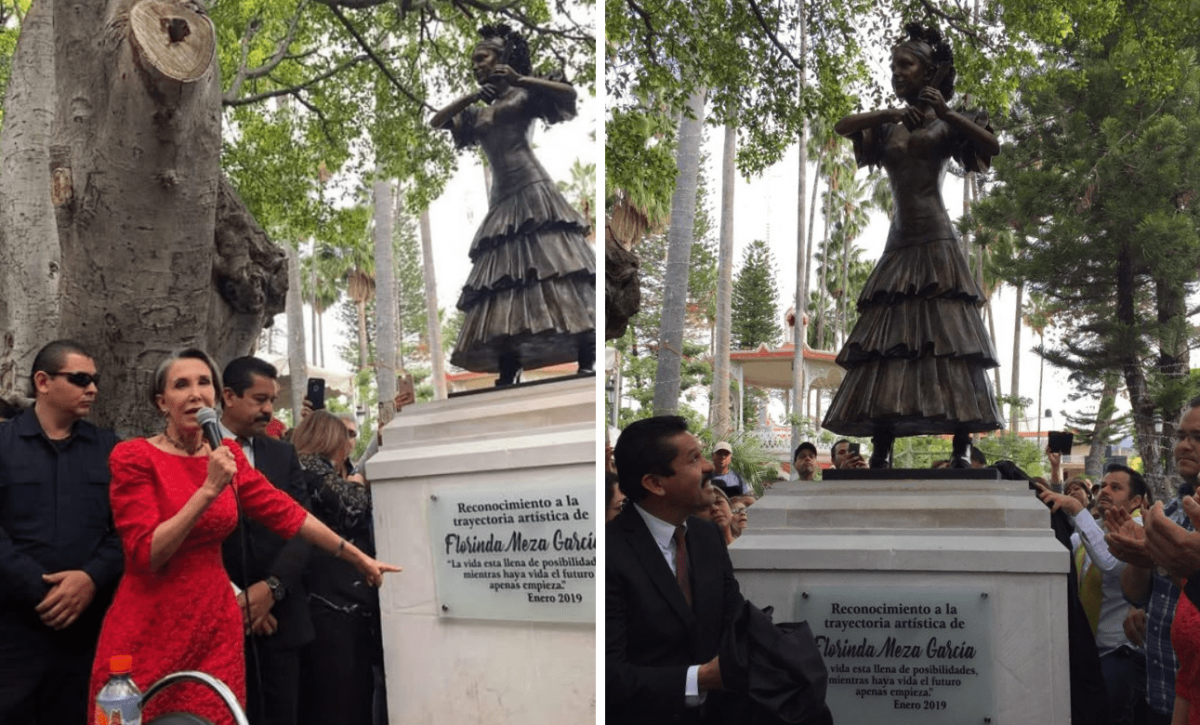 Cientos de personas se convocan para derribar la estatua de Florinda Meza en su pueblo natal